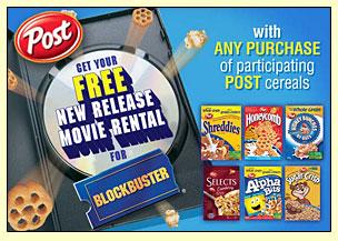 Free New Release Movie Coupon on Ziploc or POST Cereals - Canadian ...